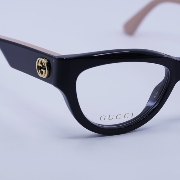 Gucci GG1665O 008 Eyeglasses Black/Nude 53mm Cat Eye Frame - Picture 2 of 12